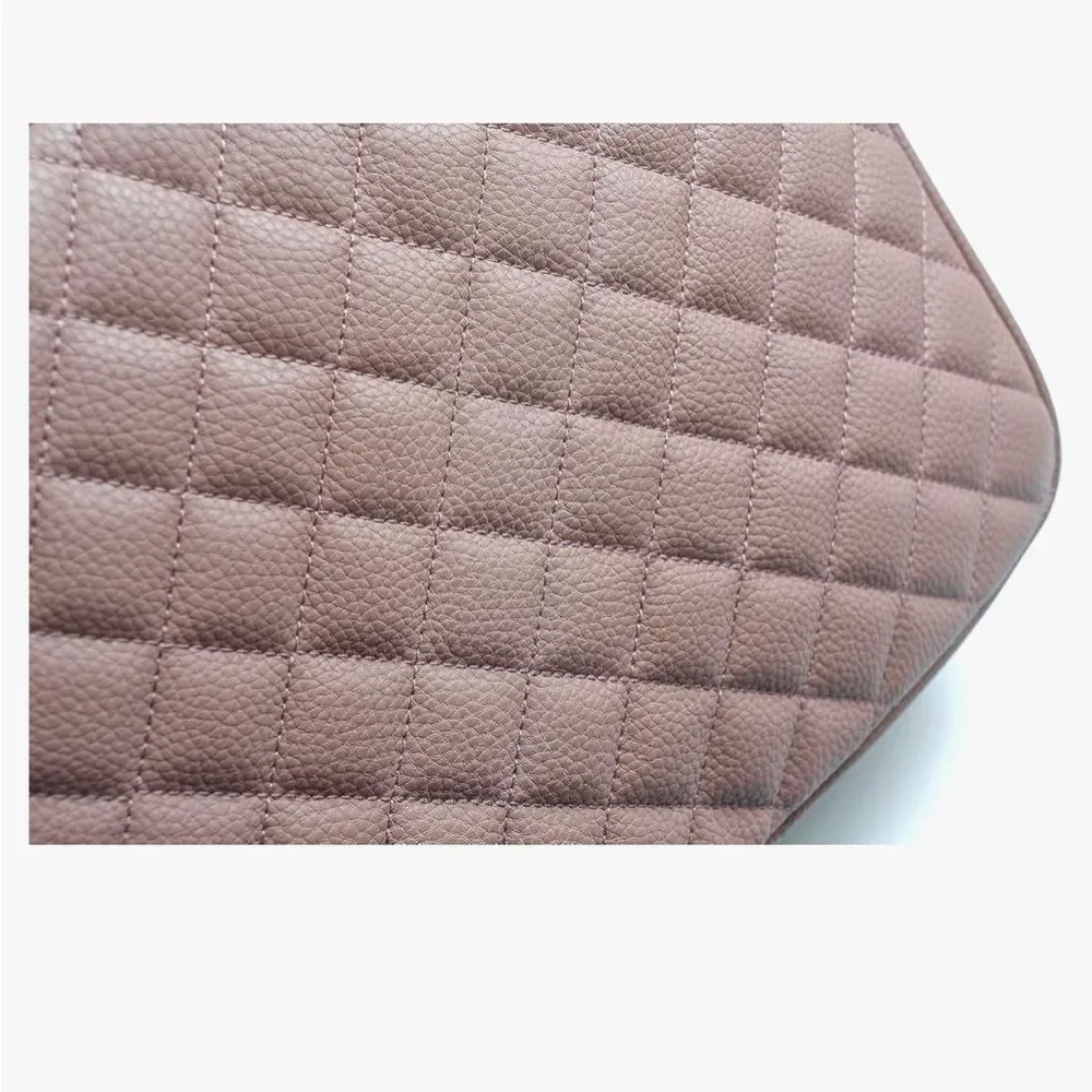 Chic Quilted‎ Leather Large Travel Toiletry Bag in Pink
